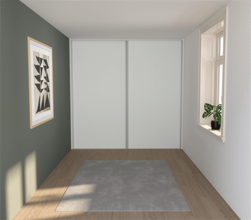 Kitchn Modul One skydelåger på mål til garderobe med 2 låger - Total Bredde 82,8 til 240,49 cm